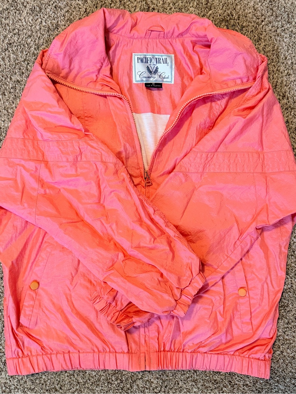 Vintage 80’s, 90’s Pacific Trail Coral-Pink Womens Lightweight Rain Jacket